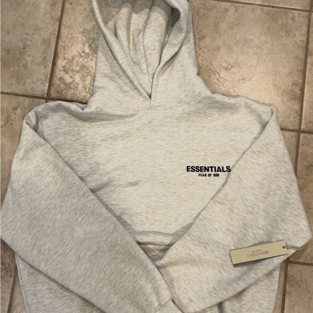 Fear of God Essentials Light Gray Hoodie